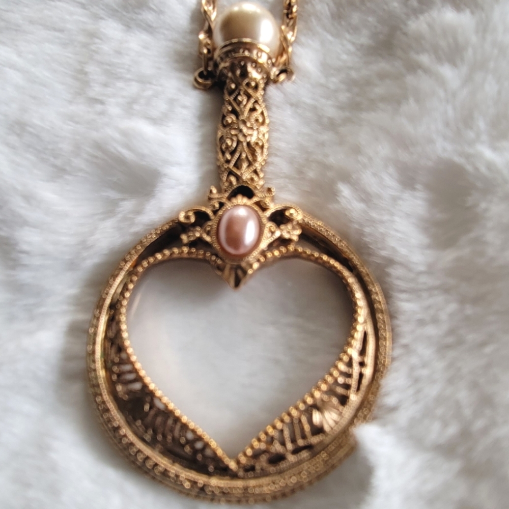 Long Heart "Magnifying Glass" Necklace